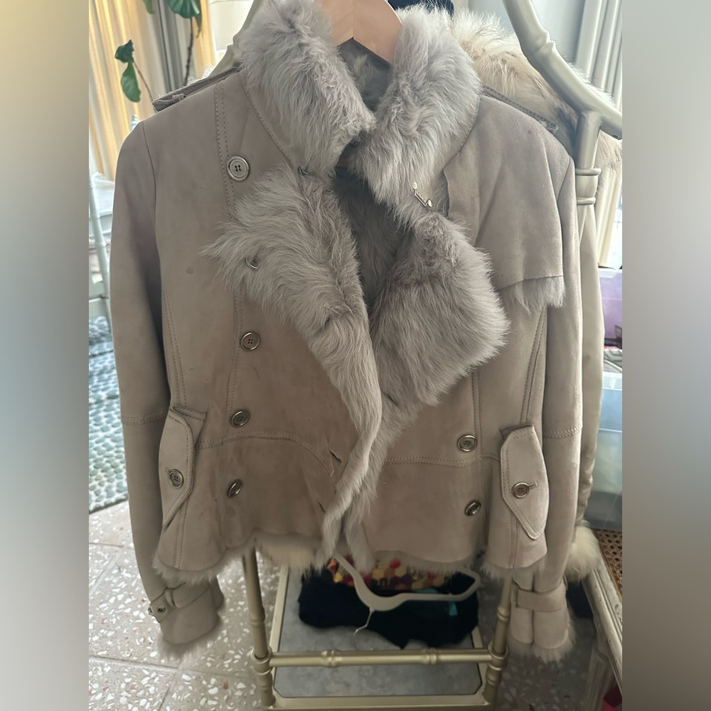 Burberry real Shearling crop jacket